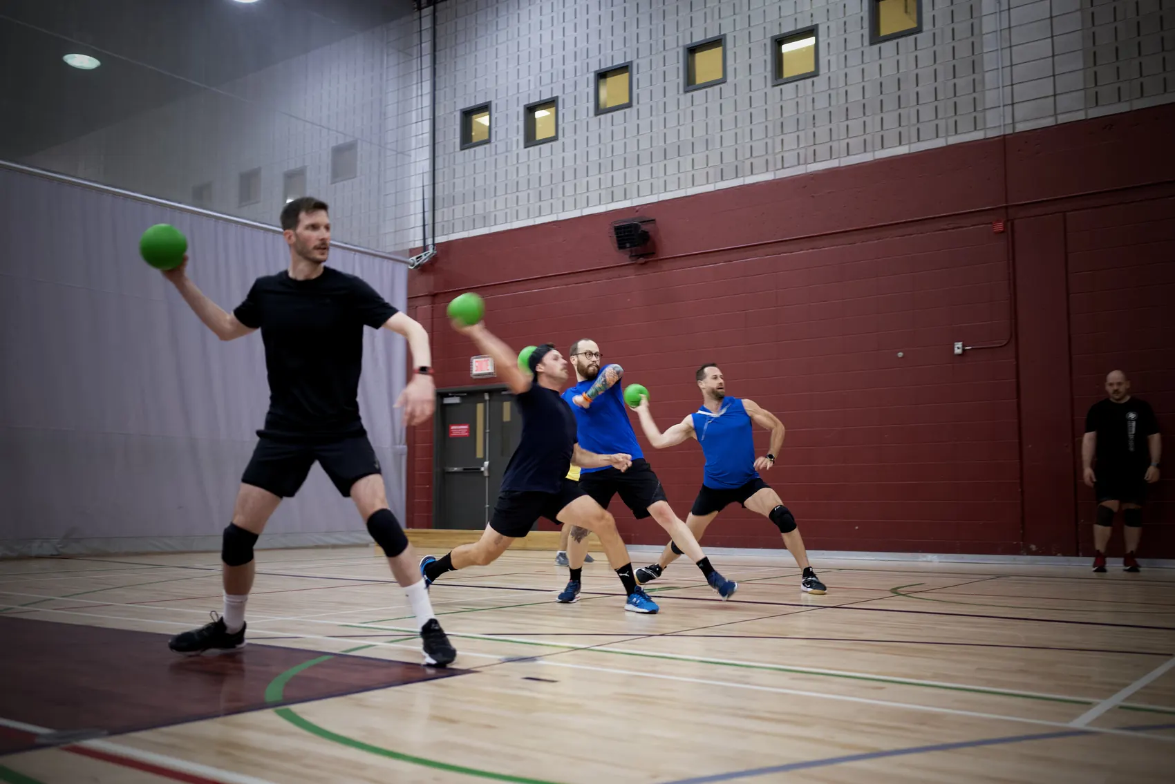 Dodgeball player preparing to throw