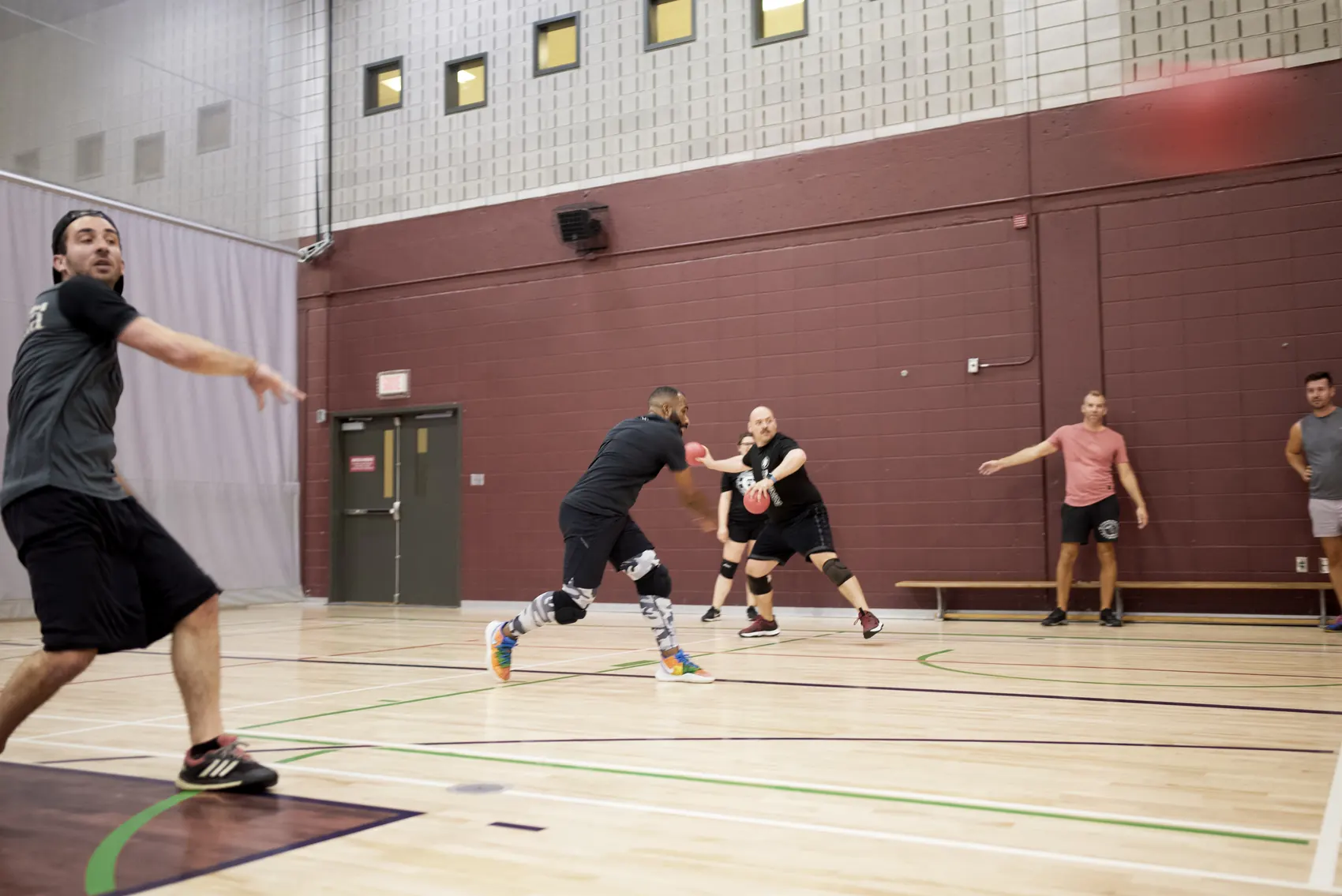 Player throwing during a regular dodgeball night